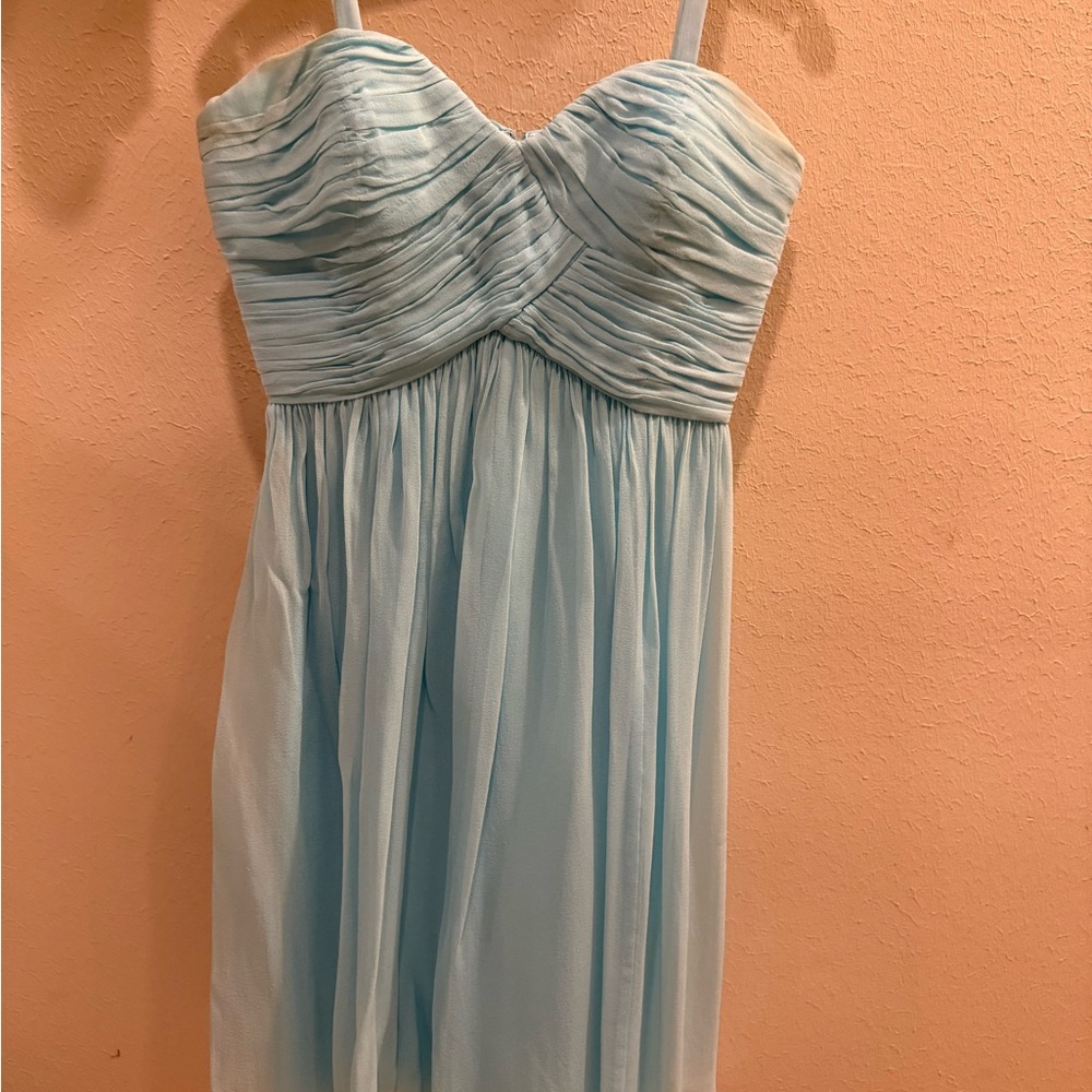 Donna Morgan Sky Blue Strapless Dress